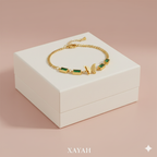 Veridian Aura - Luxury Emerald Butterfly Gold Bracelet | Anti - Tarnish | Xayah