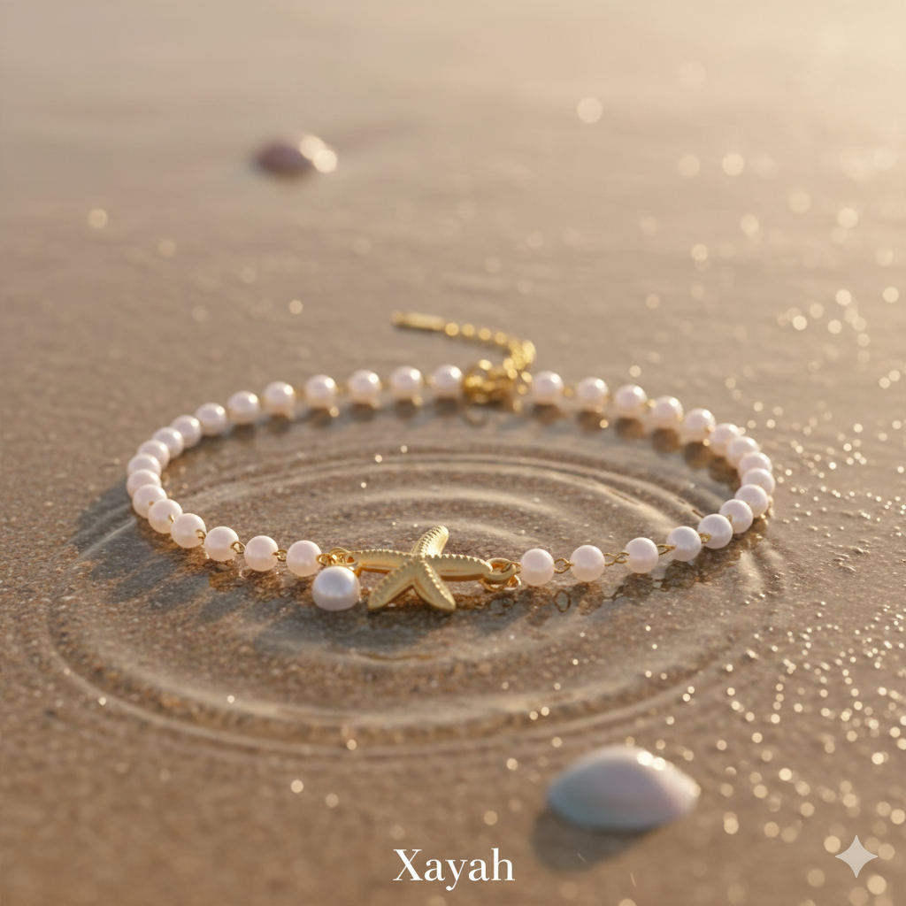 Serene Starfish Pearl Necklace & Bracelet - Coastal Elegance Fine Jewelry | Anti - Tarnish | Xayah
