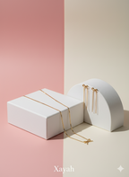 Whisper Bow Elegant Gold Chain Jewelry Trio | Anti - Tarnish | Xayah