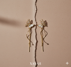 Golden Flutter Butterfly Drop Earrings | Anti - Tarnish | Xayah