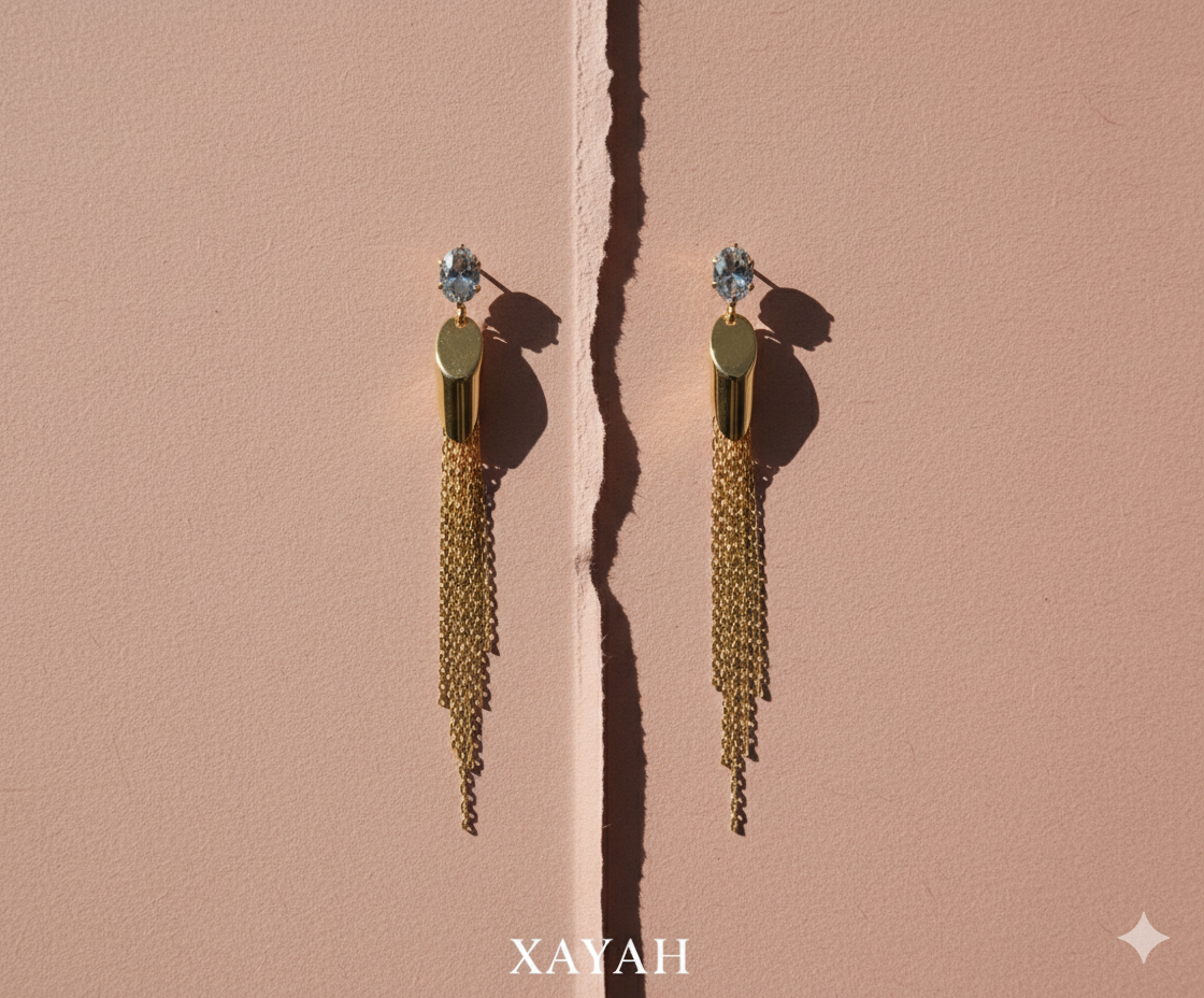 Luxe Chain Fringe Dangle Earrings | Anti - Tarnish | Xayah