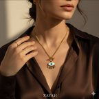 Gold Evil Eye Protection Necklace - Elegant Jewelry |Anti - Tarnish | Xayah