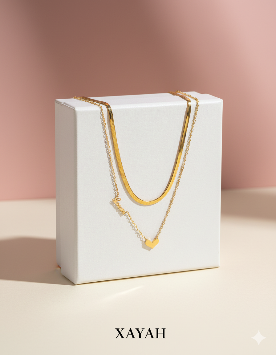 Sunburst Loveu from heart pendant necklace | Anti - Tarnish | Xayah