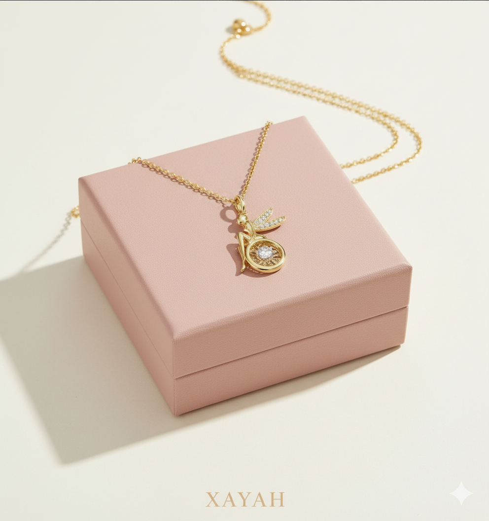 Fairy Wings Gold Pendant Necklace | Anti - Tarnish | Xayah