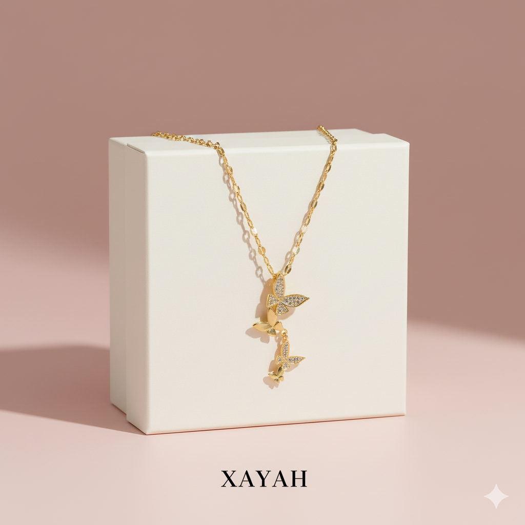 Breeze Diamond Butterfly Necklace - Anti Tranish Gold Vermeil | Xayah