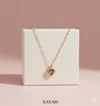 Mystic Heart Aura Crystal Necklace - Anti Tarnish Gold Vermeil | Xayah